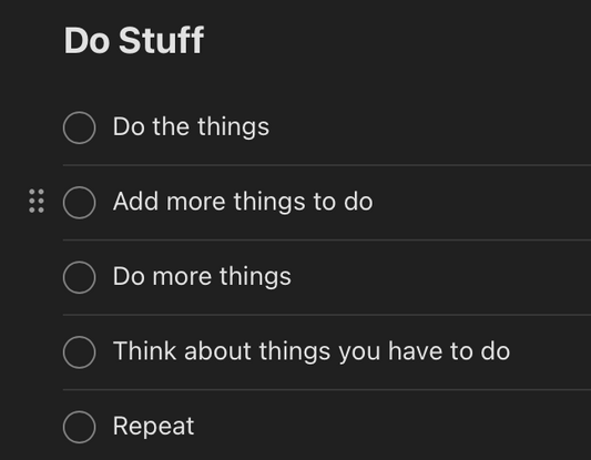 A to do list that reads Do stuff