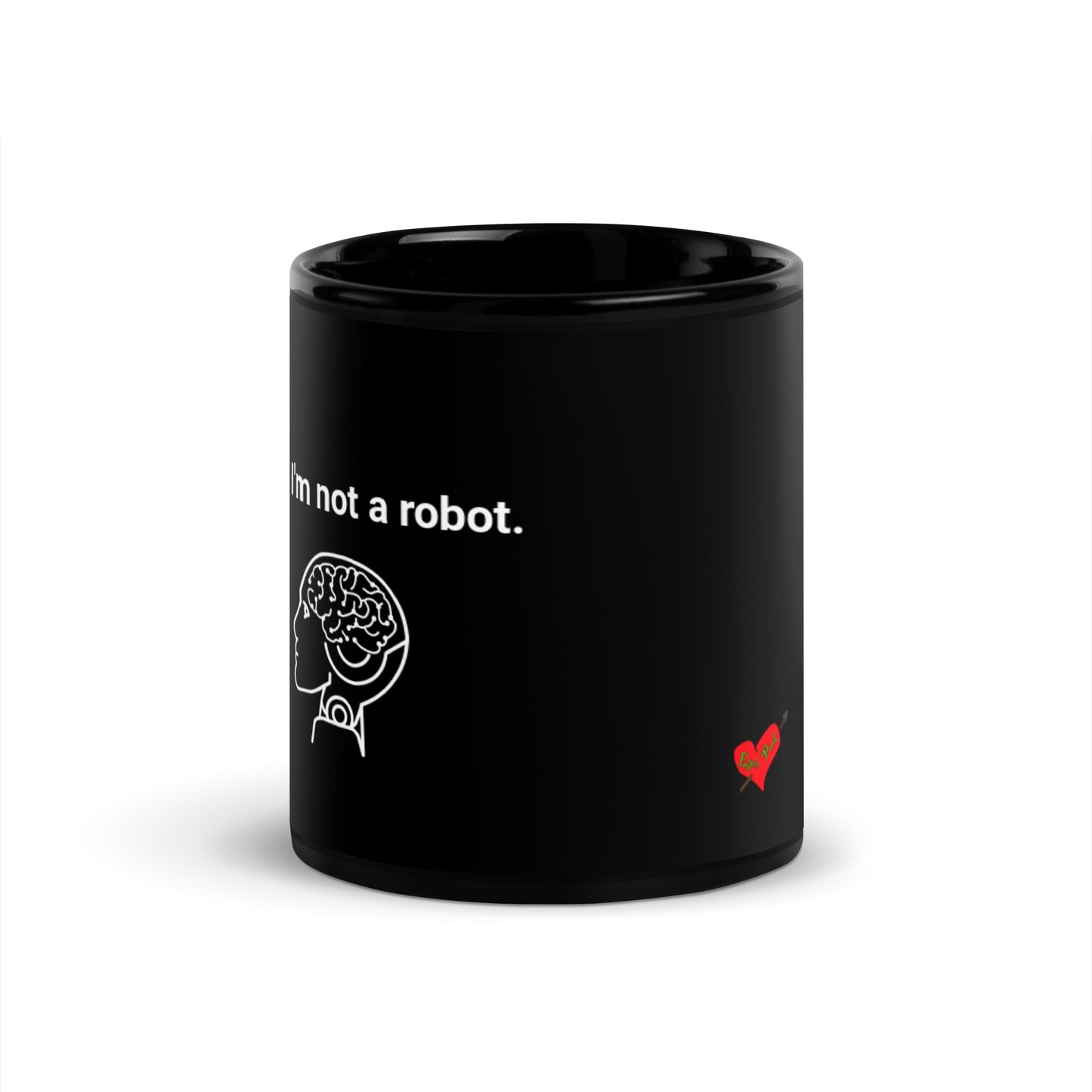 Not A Robot Black Glossy Mug