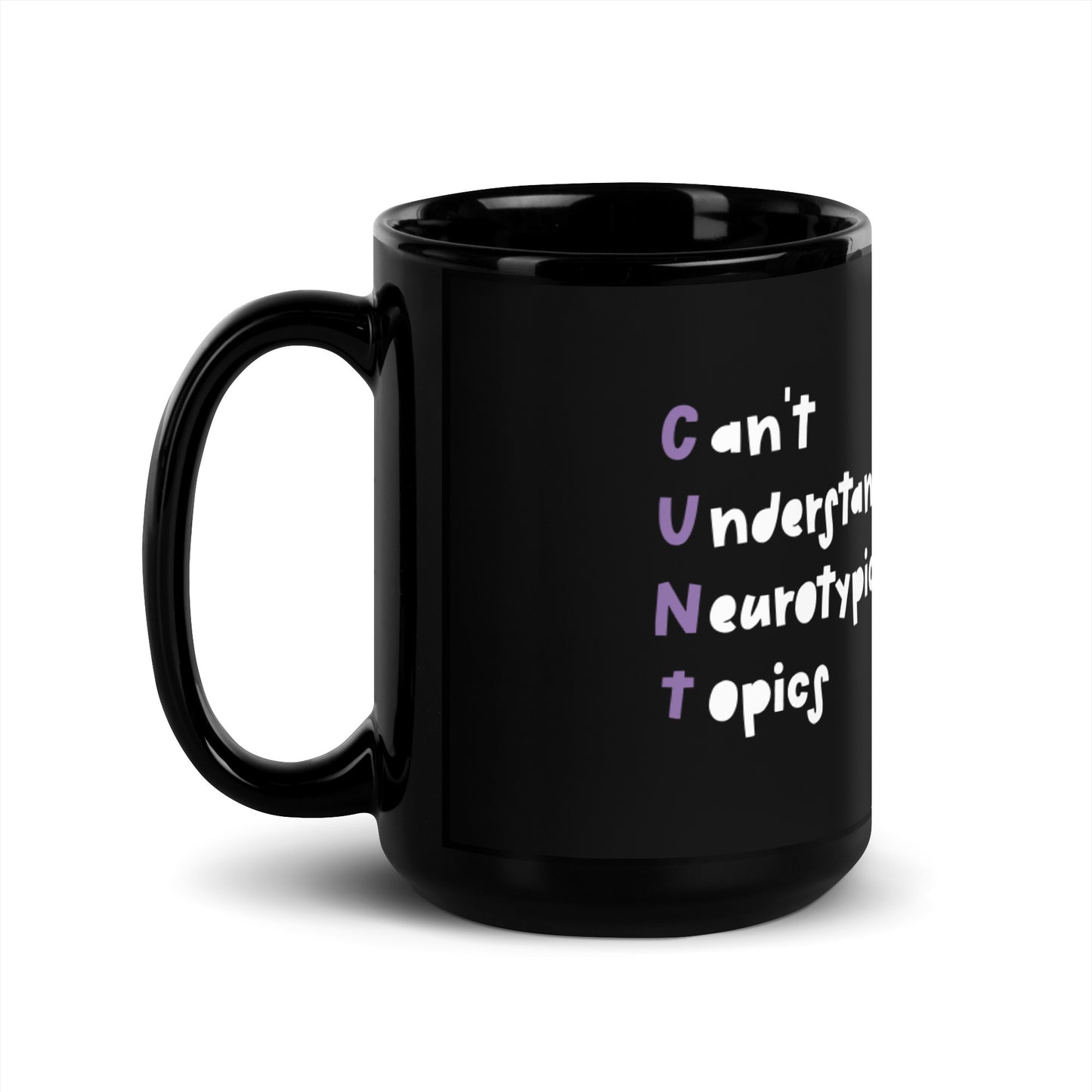 Neurotypical Topics Black Glossy Mug