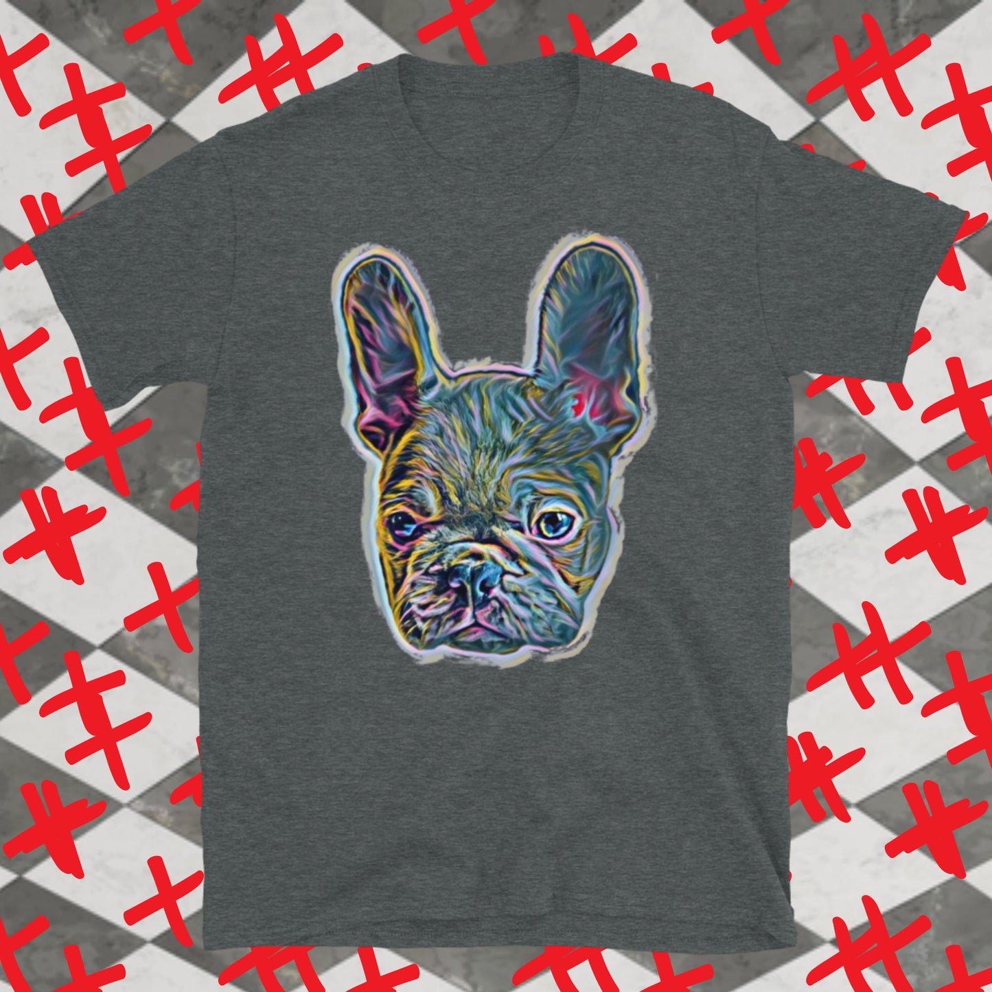 Colorful Frenchie Short-Sleeve Unisex T-Shirt