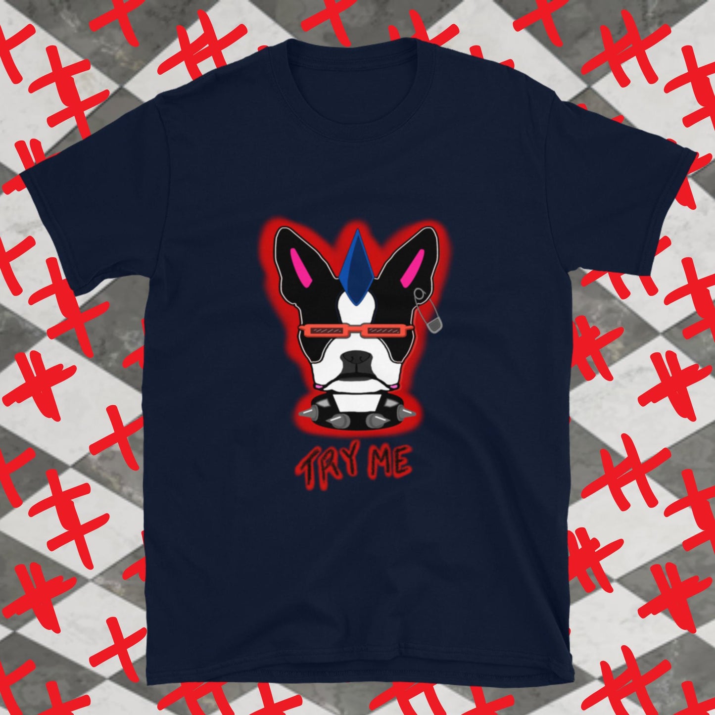 Boston Terrier Punk Rock Perry T-Shirt