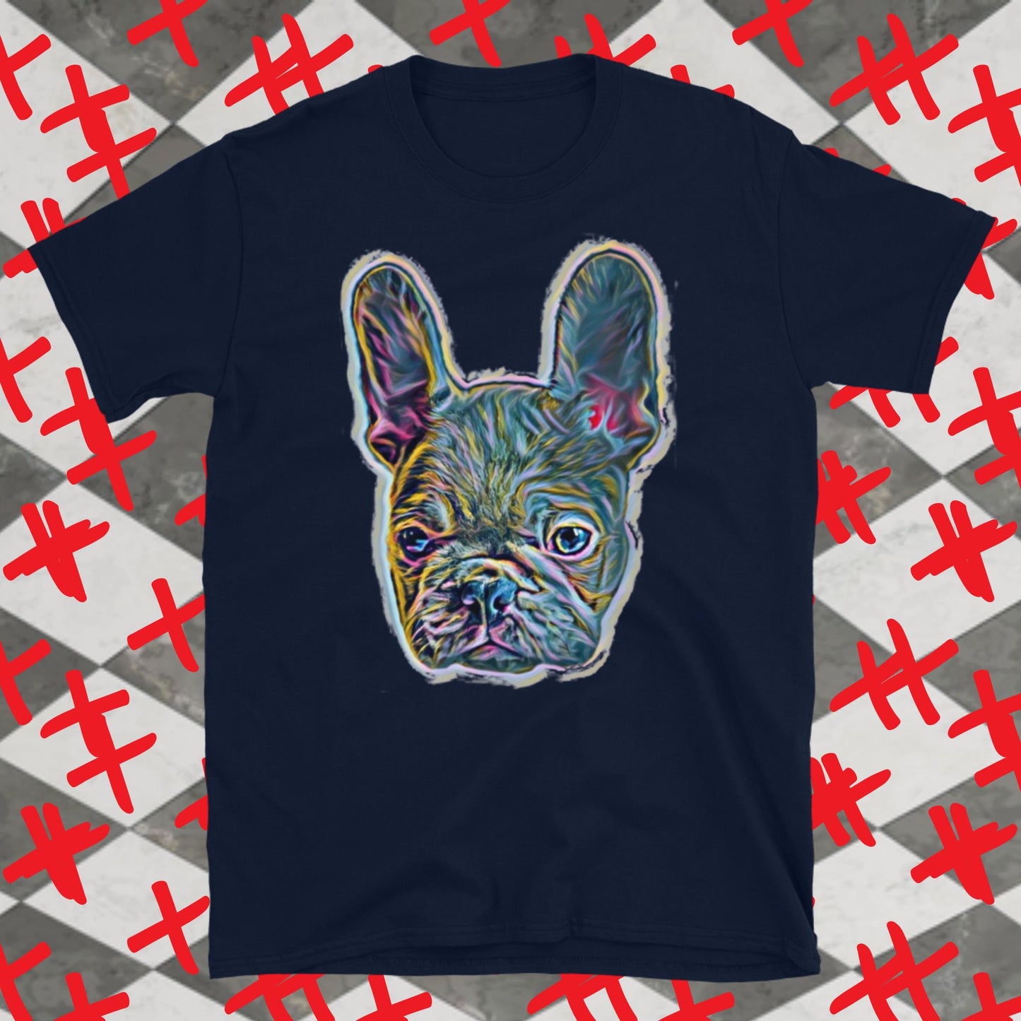 Colorful Frenchie Short-Sleeve Unisex T-Shirt