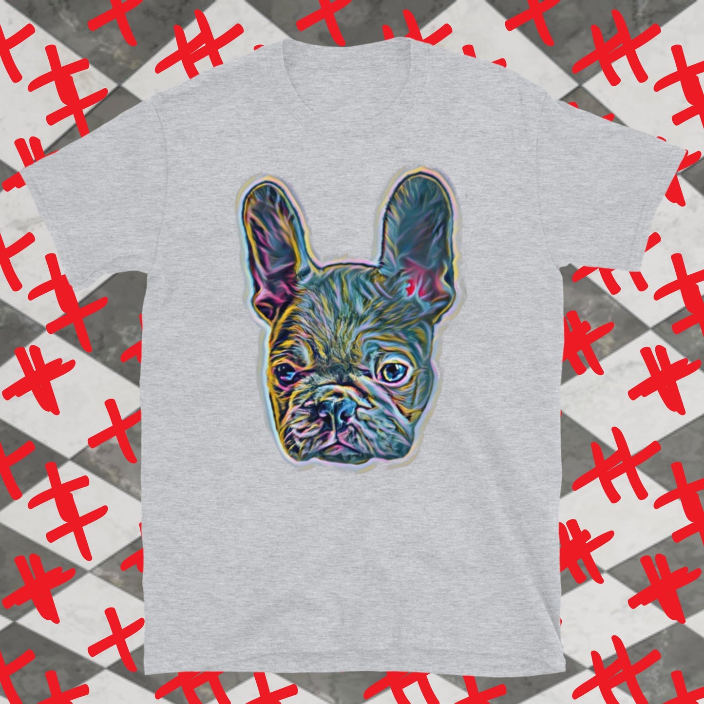 Colorful Frenchie Short-Sleeve Unisex T-Shirt