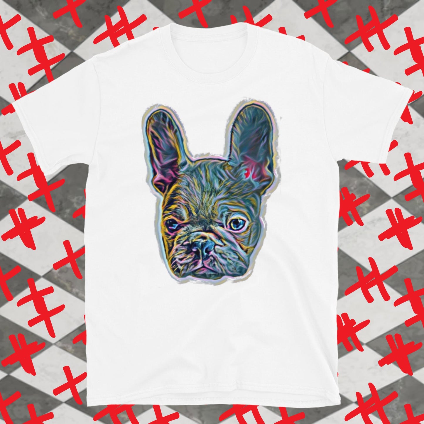 Colorful Frenchie Short-Sleeve Unisex T-Shirt